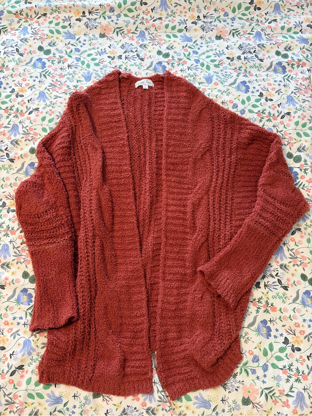 Grace and Lace Cozy Cardigan in Rust